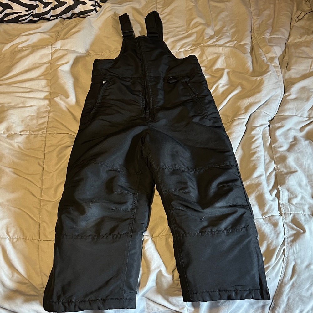 Kids Black Snow Bib Overalls